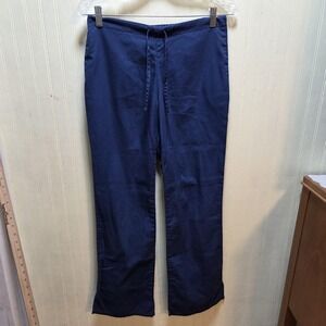Cherokee Workwear Pants Womens 29x30 Blue Twill Elastic Waist Drawstring